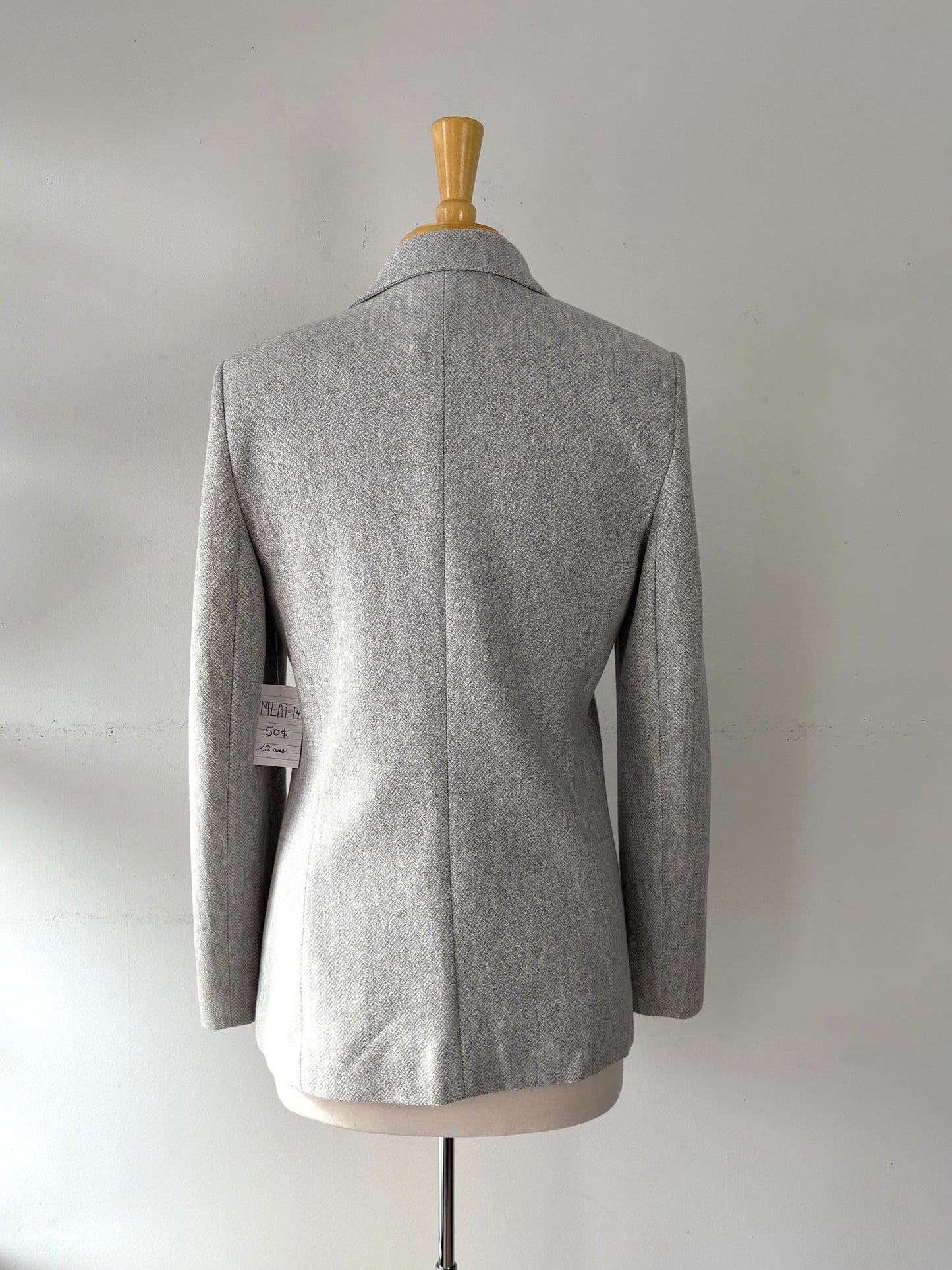 Veston gris pâle chevron, manche longue | MLAI-14 (12 ans)