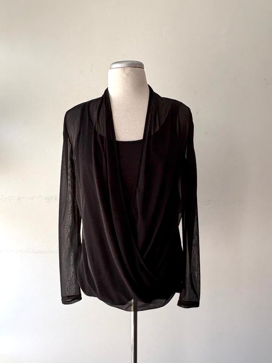 Haut noir camisole et transparence | ADUP-23 (M)