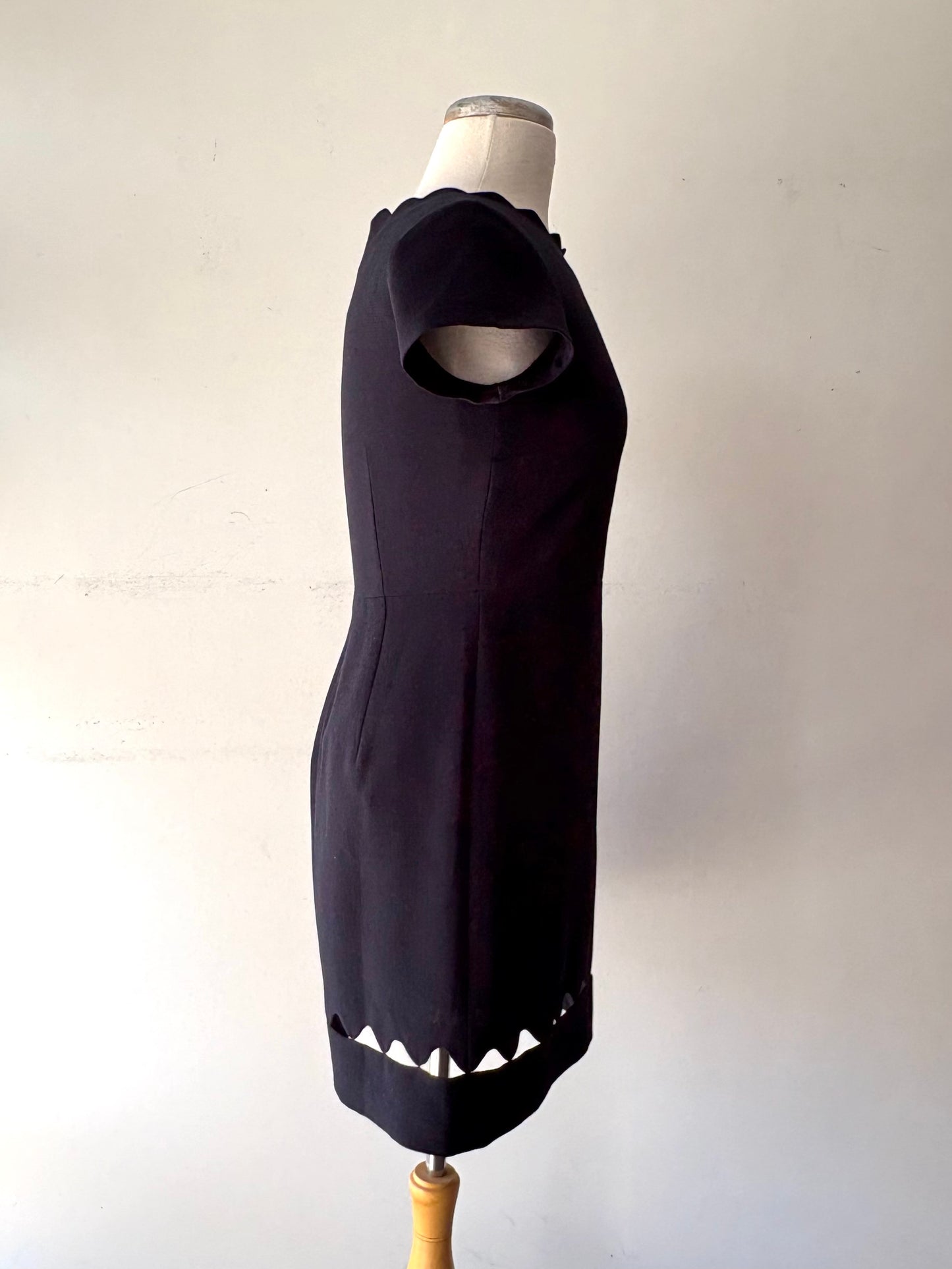 Robe marine manche courte bas ajouré  | NMIL-65 (4)