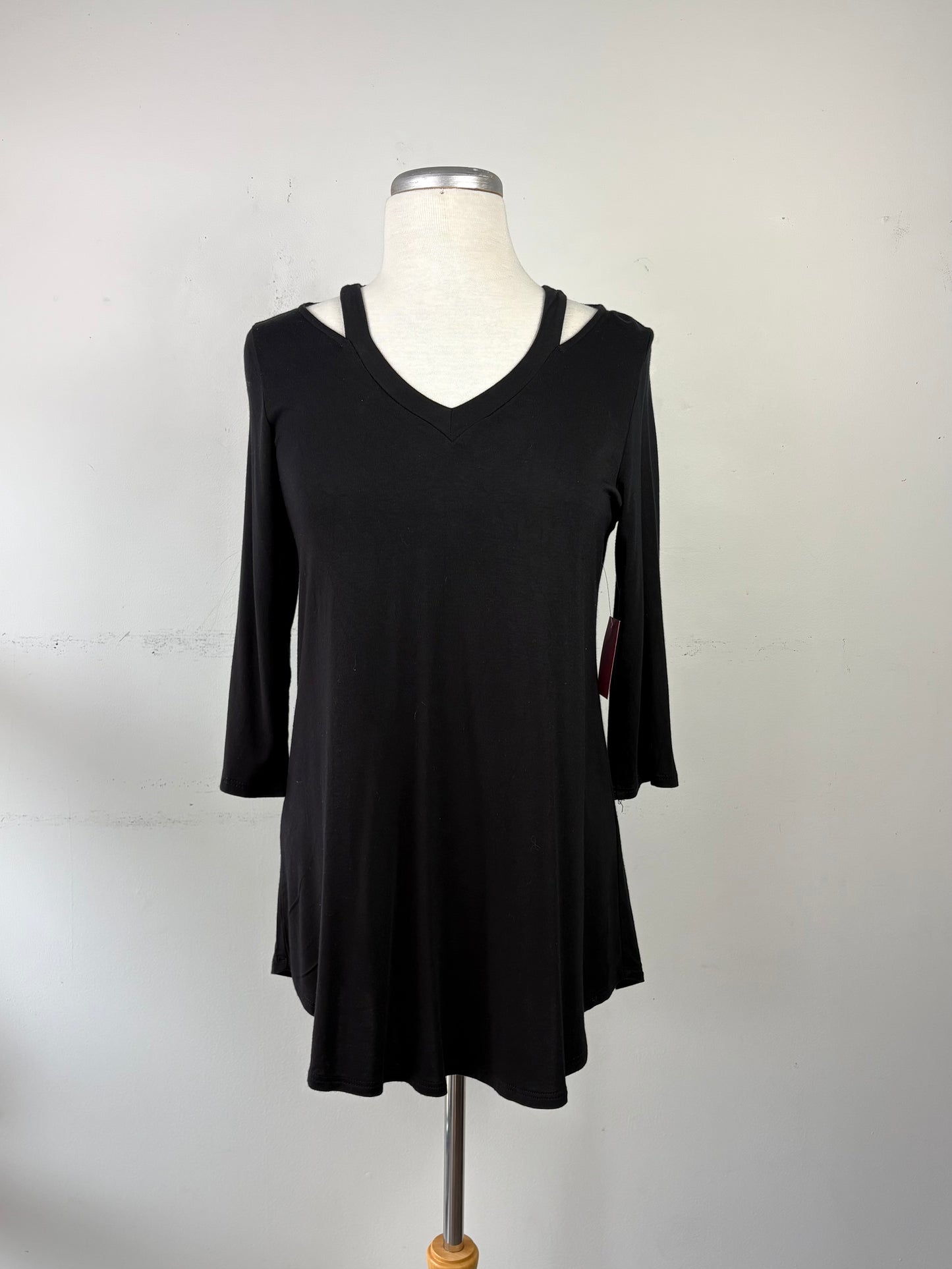 Tunique noire manche 3/4 encolure en V | SGIR-17 (M)
