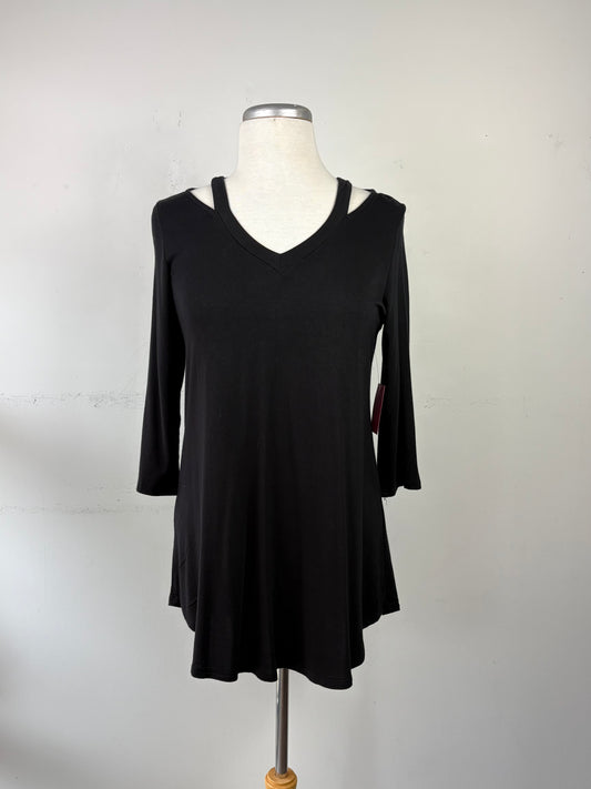 Tunique noire manche 3/4 encolure en V | SGIR-17 (M)