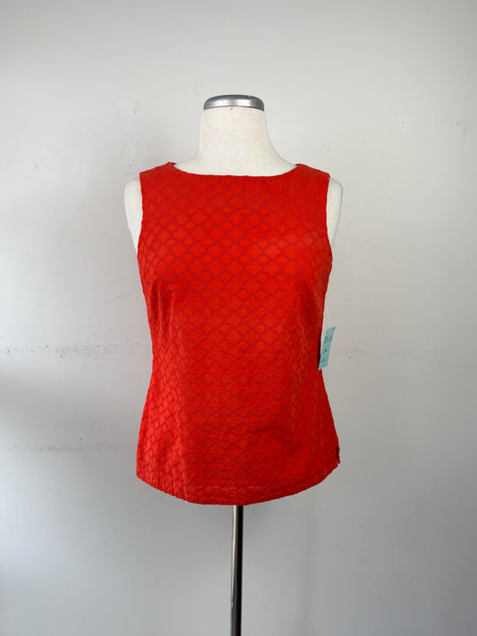 Haut dentelle coton orange brûlé, pas manche | NMIL-107 (S)
