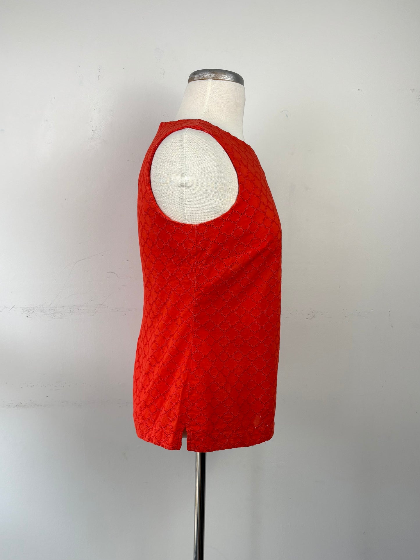 Haut dentelle coton orange brûlé, pas manche | NMIL-107 (S)