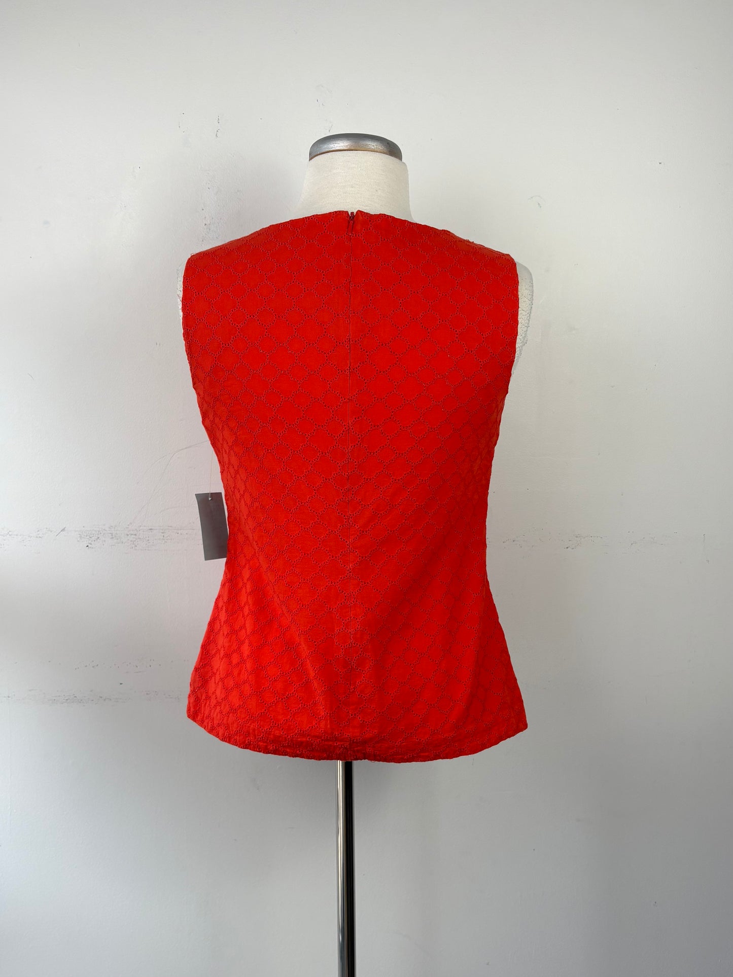 Haut dentelle coton orange brûlé, pas manche | NMIL-107 (S)