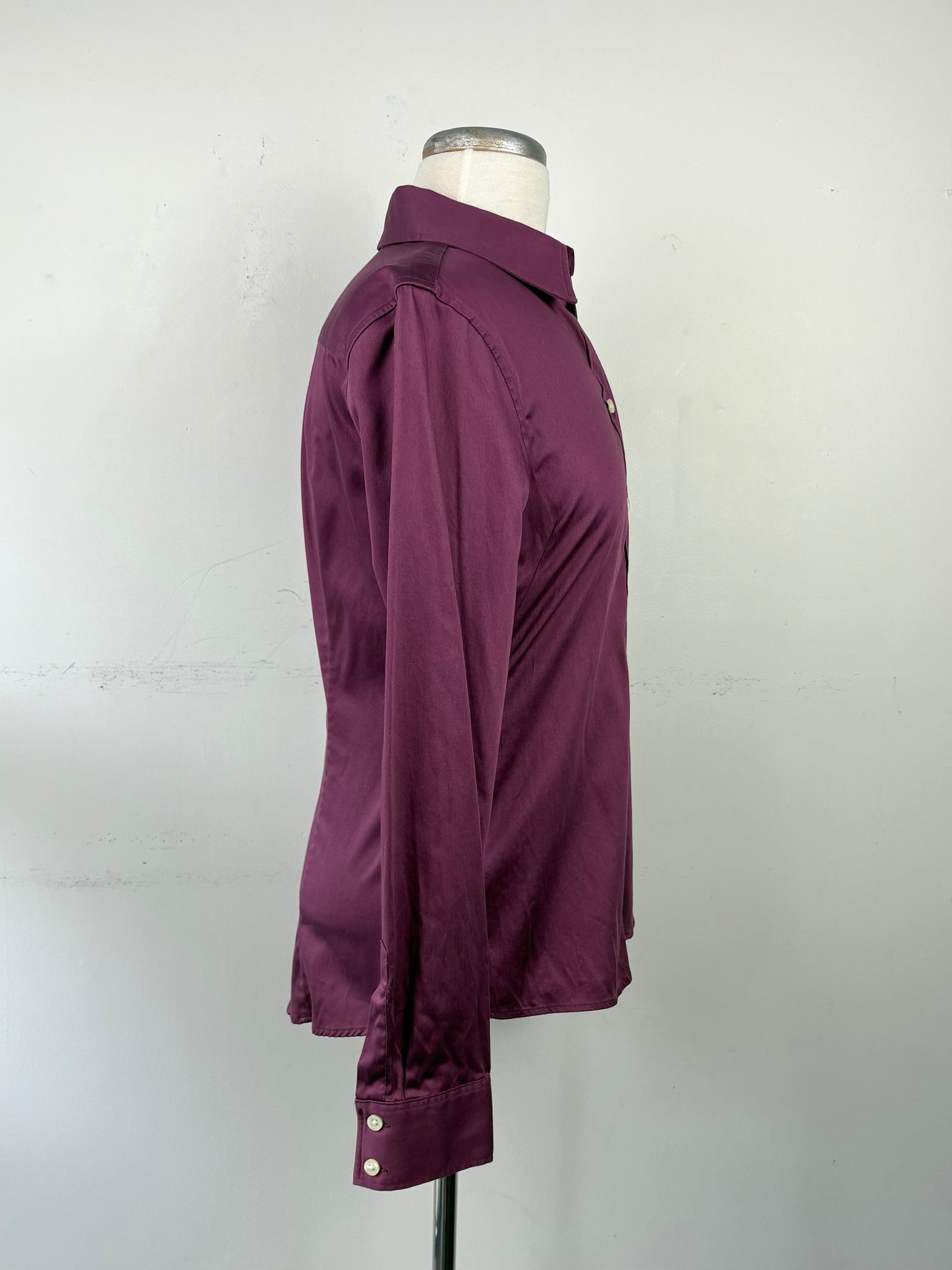 Chemise ajustée prune, manche longue | MNDUH-70 (12 ans)