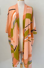 Charger l&#39;image dans la galerie, Kimono Mi-Long Saumon Géométrique (Pinkmuchacha)
