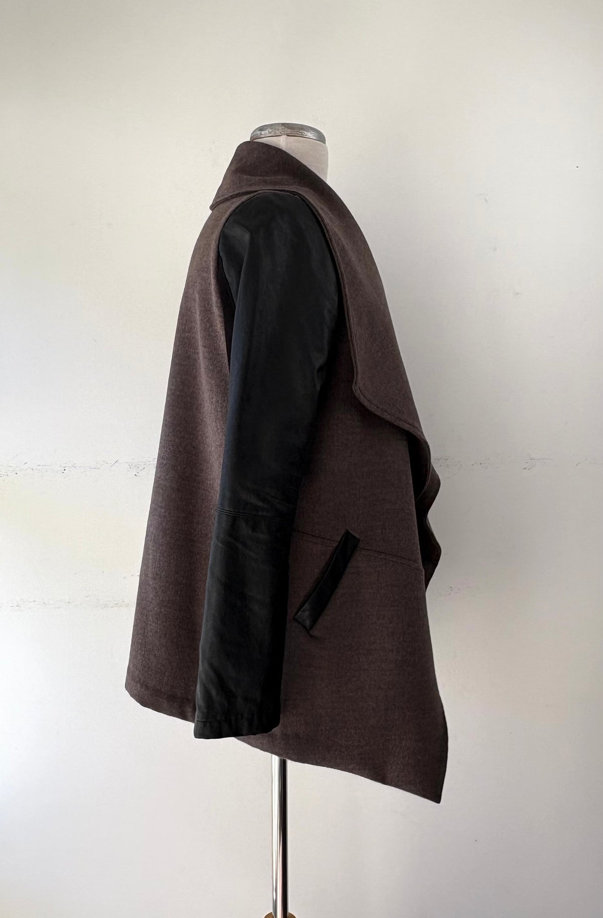 Veston taupe et noir, non doublé, ouvert, manche longue | JLEF-13 (M)