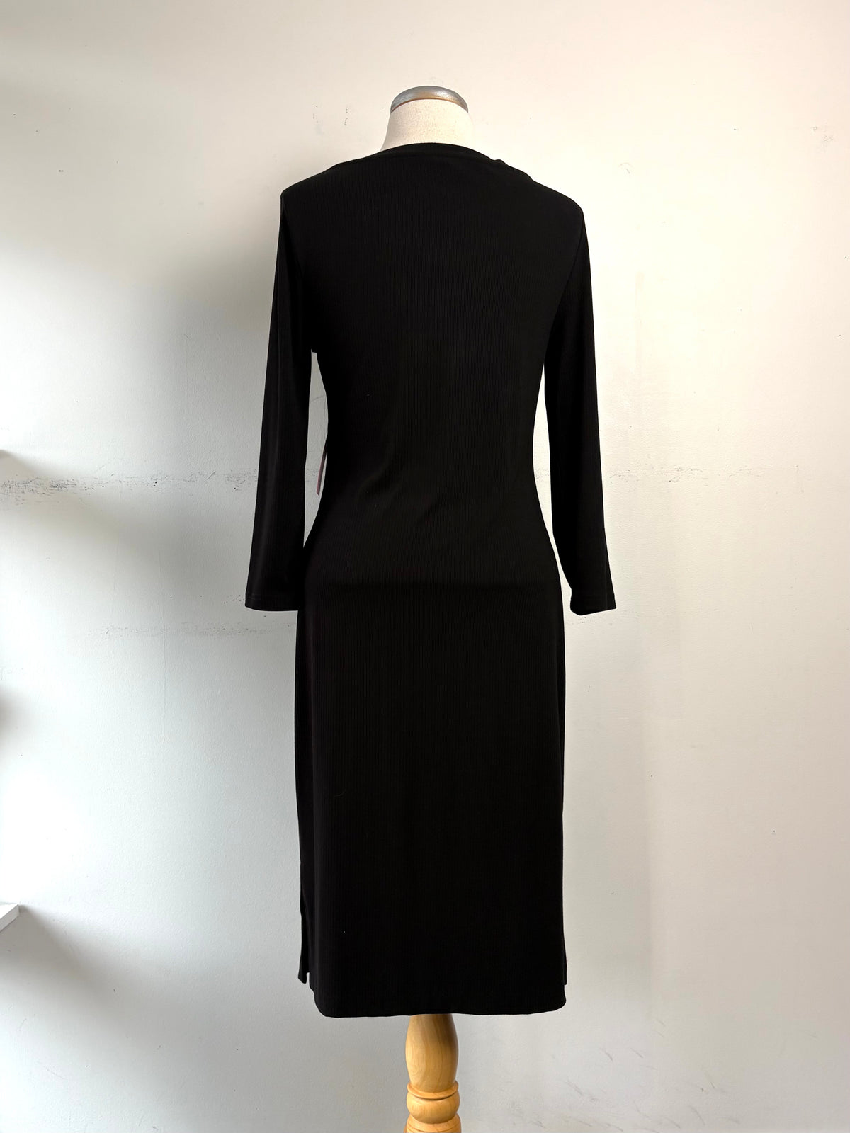 Robe noire rib midi | AMHUY-04 (M)