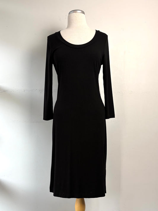 Robe noire rib midi | AMHUY-04 (M)