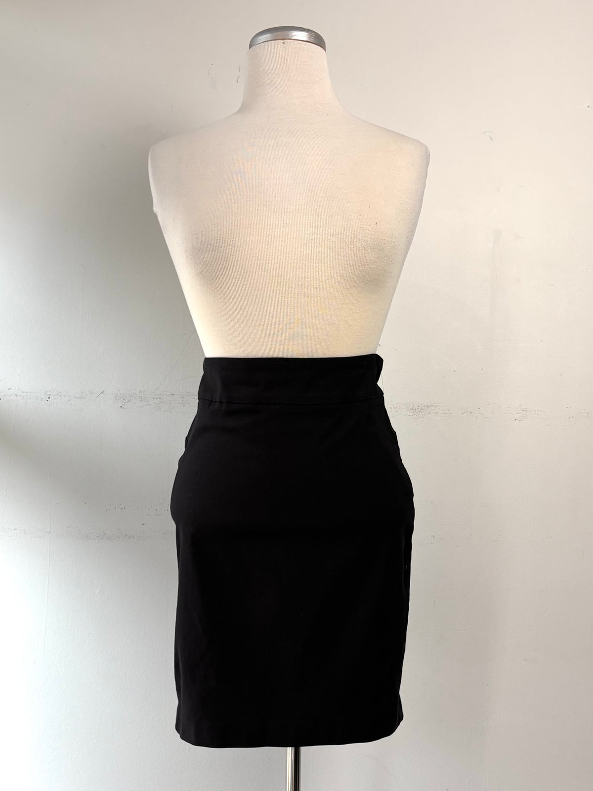Jupe noire droite, bande de taille | MNDUH-122 (S)