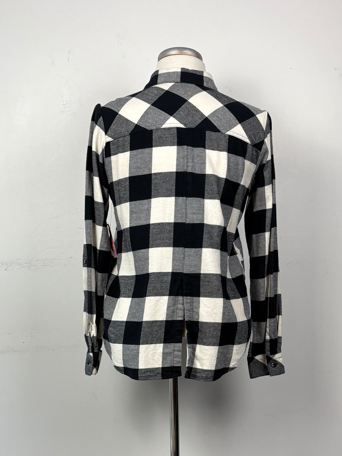 🧚Chemise carreaux noire, crème, gris | JCAS-21 (S)