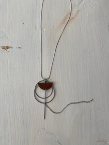 Collier anneaux bois et chaîne (Gribouille)