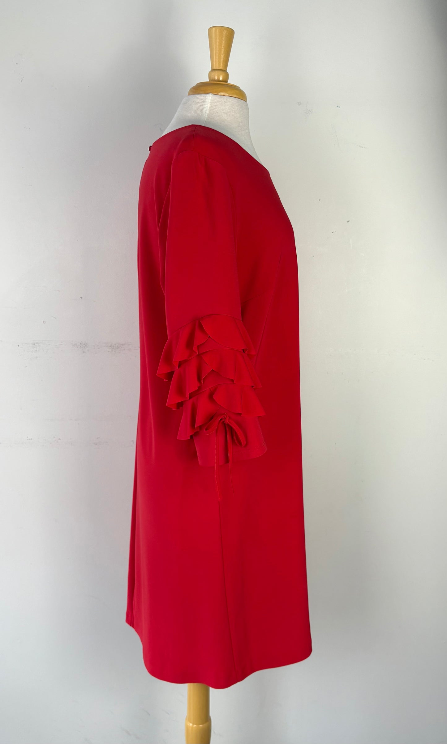 Robe rouge manches voilants | PINK-155 (14 ans-XL)