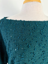 Charger l&#39;image dans la galerie, Chandail teal paillettes PINK-220 (M-L)
