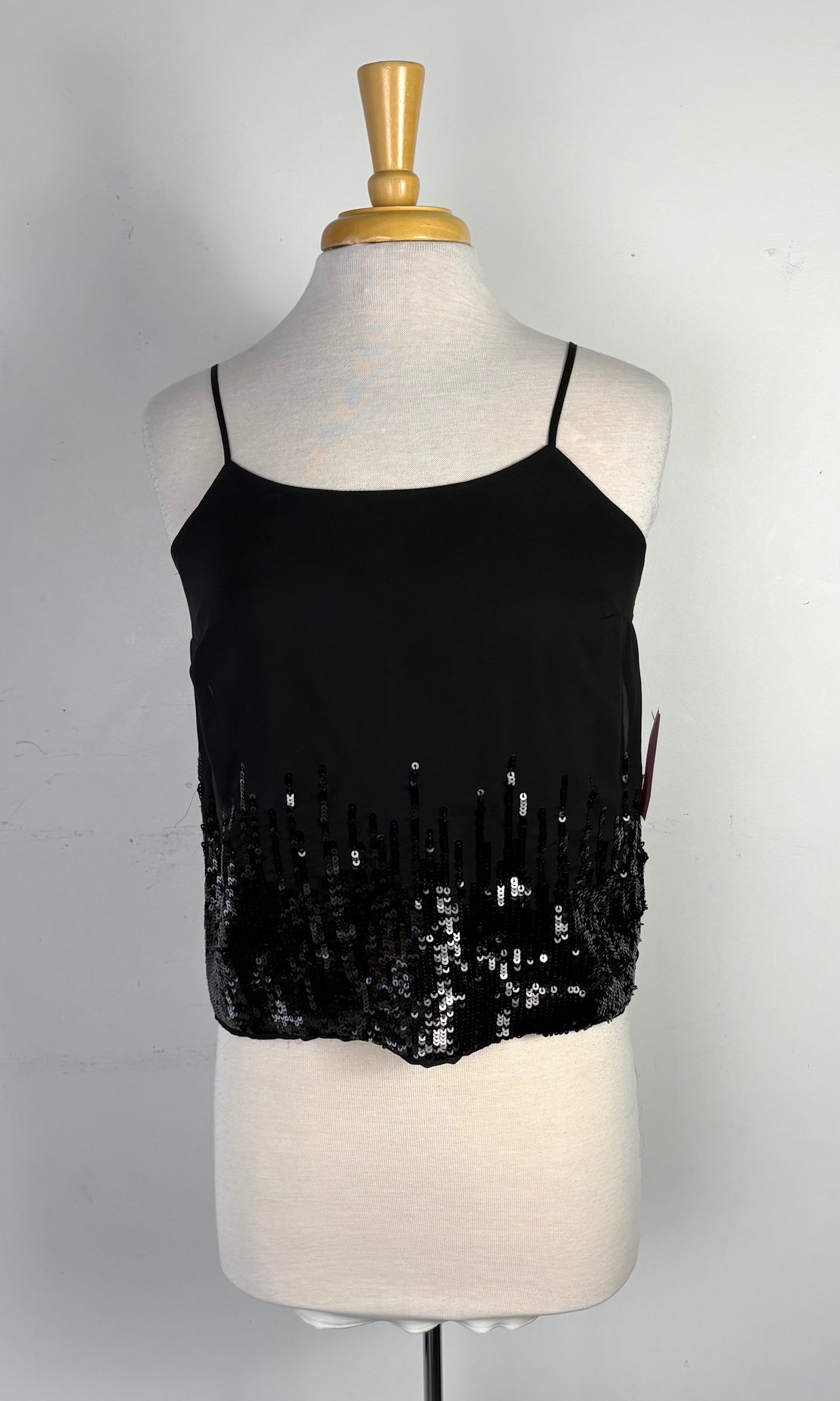 Camisole noire paillettes au bas | MNDUH-53 (S)