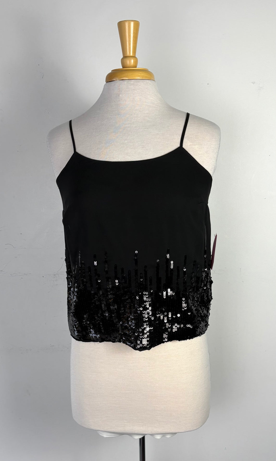 Camisole noire paillettes au bas | MNDUH-53 (S)