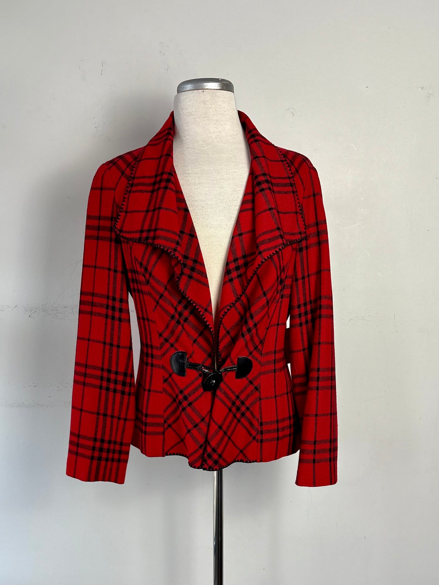 Veston léger carreau rouge, ligne noire | MNDUH-45 (10 ans)