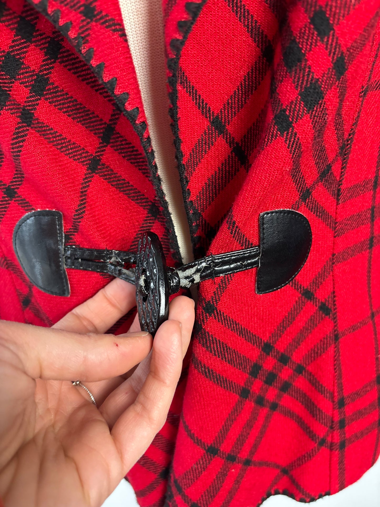 Veston léger carreau rouge, ligne noire | MNDUH-45 (10 ans)