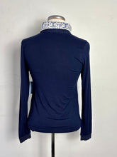 Charger l'image dans la galerie, Chandail marine, détail en coton, manches longues | MKHA-15 (S)
