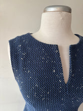 Charger l'image dans la galerie, Robe bleue acier, pas manche, style tweed | NMIL-12 (4 ans)
