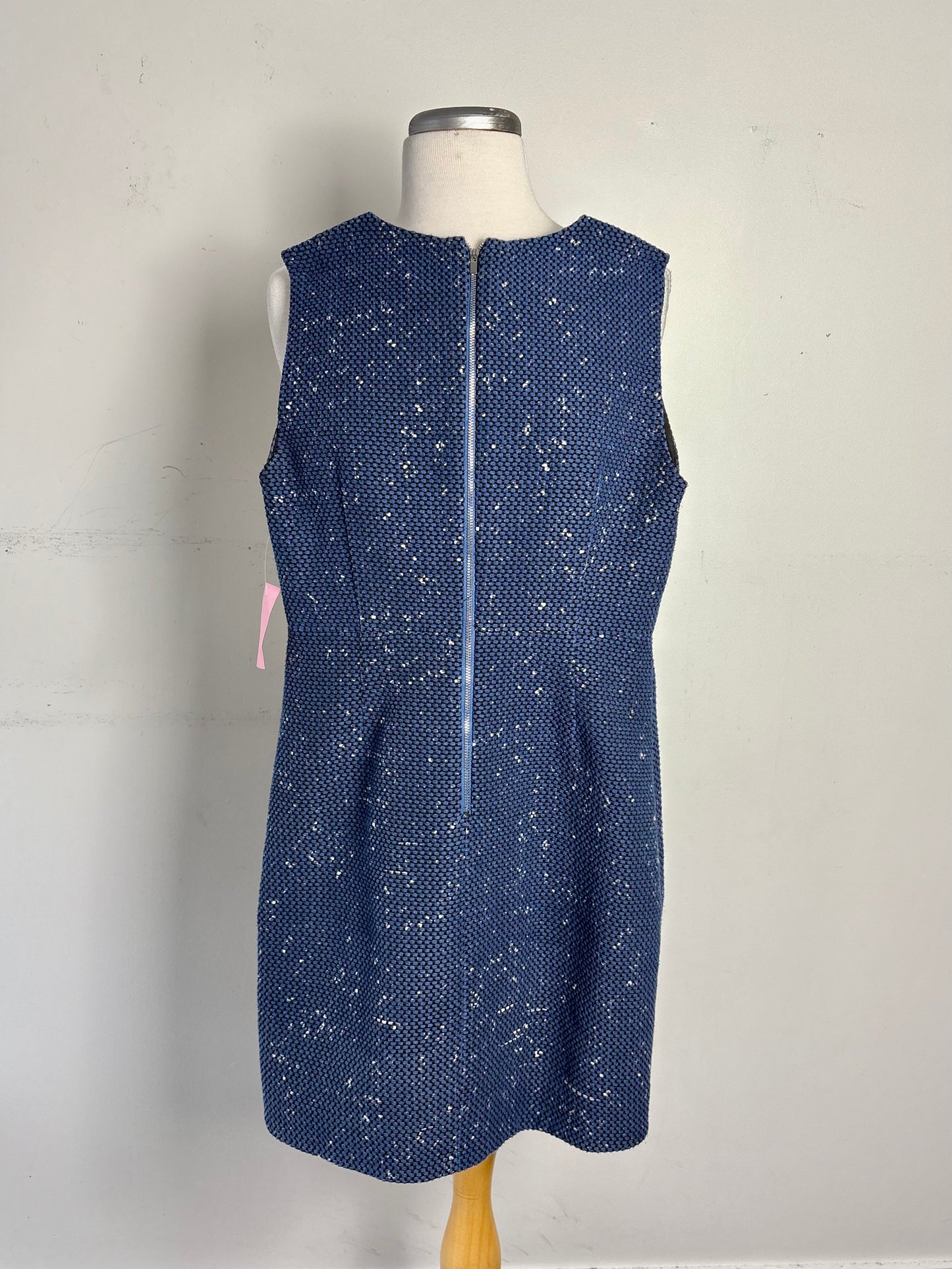 Robe bleue acier, pas manche, style tweed | NMIL-12 (4 ans)