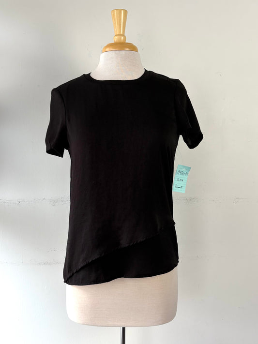 T-shirt noir satiné manche courte | VMAU-08 (S)