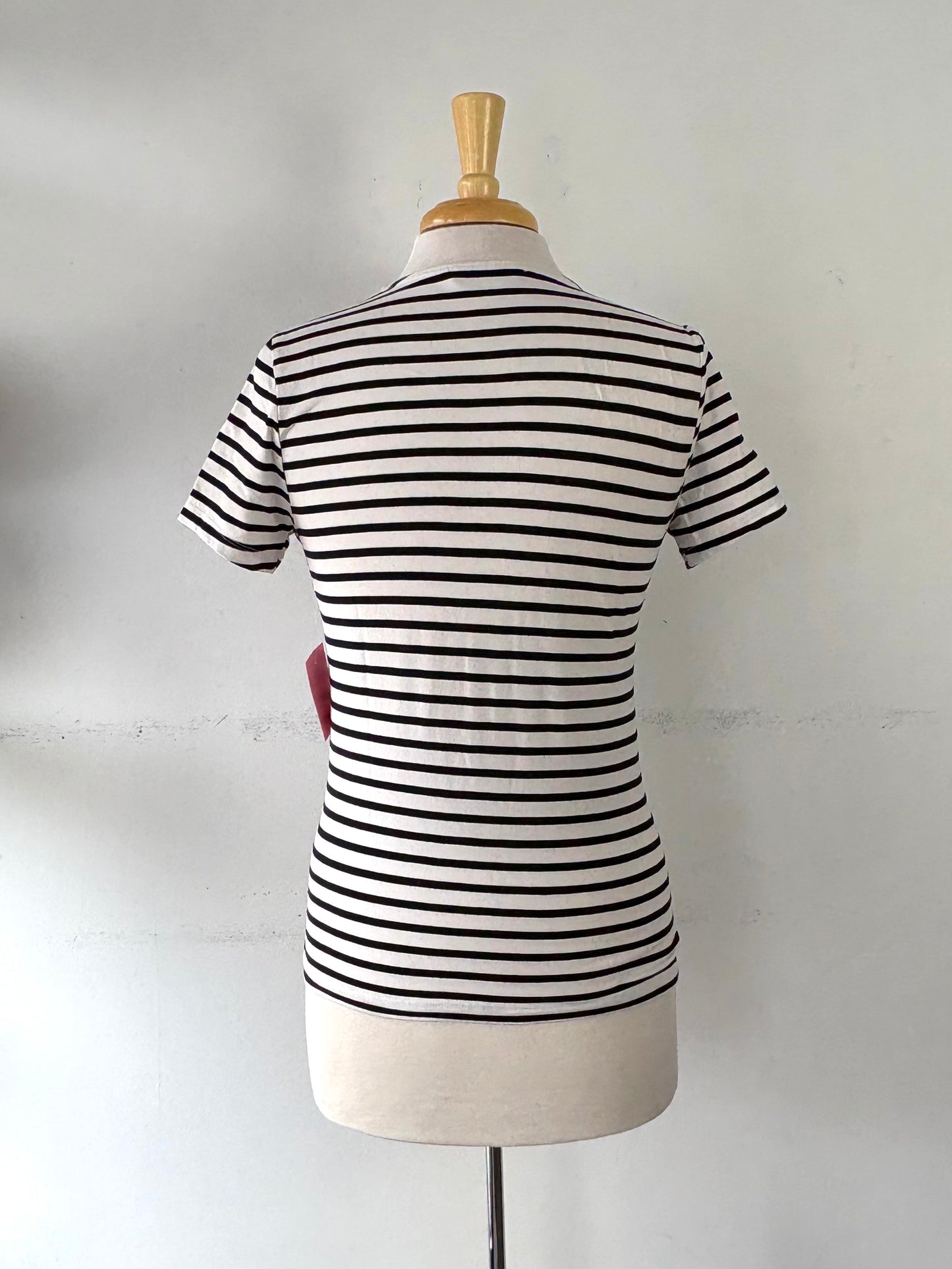 T-shirt noir/blanc rayé, manches courtes | MTUR-14 (6 ans)