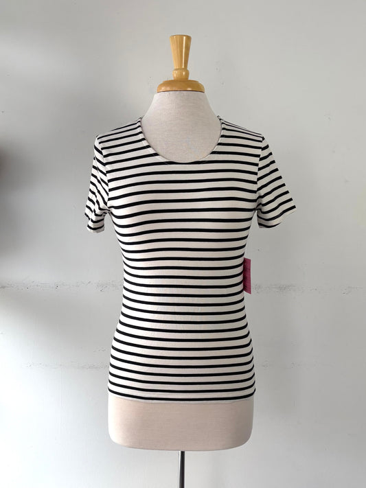 T-shirt noir/blanc rayé, manches courtes | MTUR-14 (6 ans)