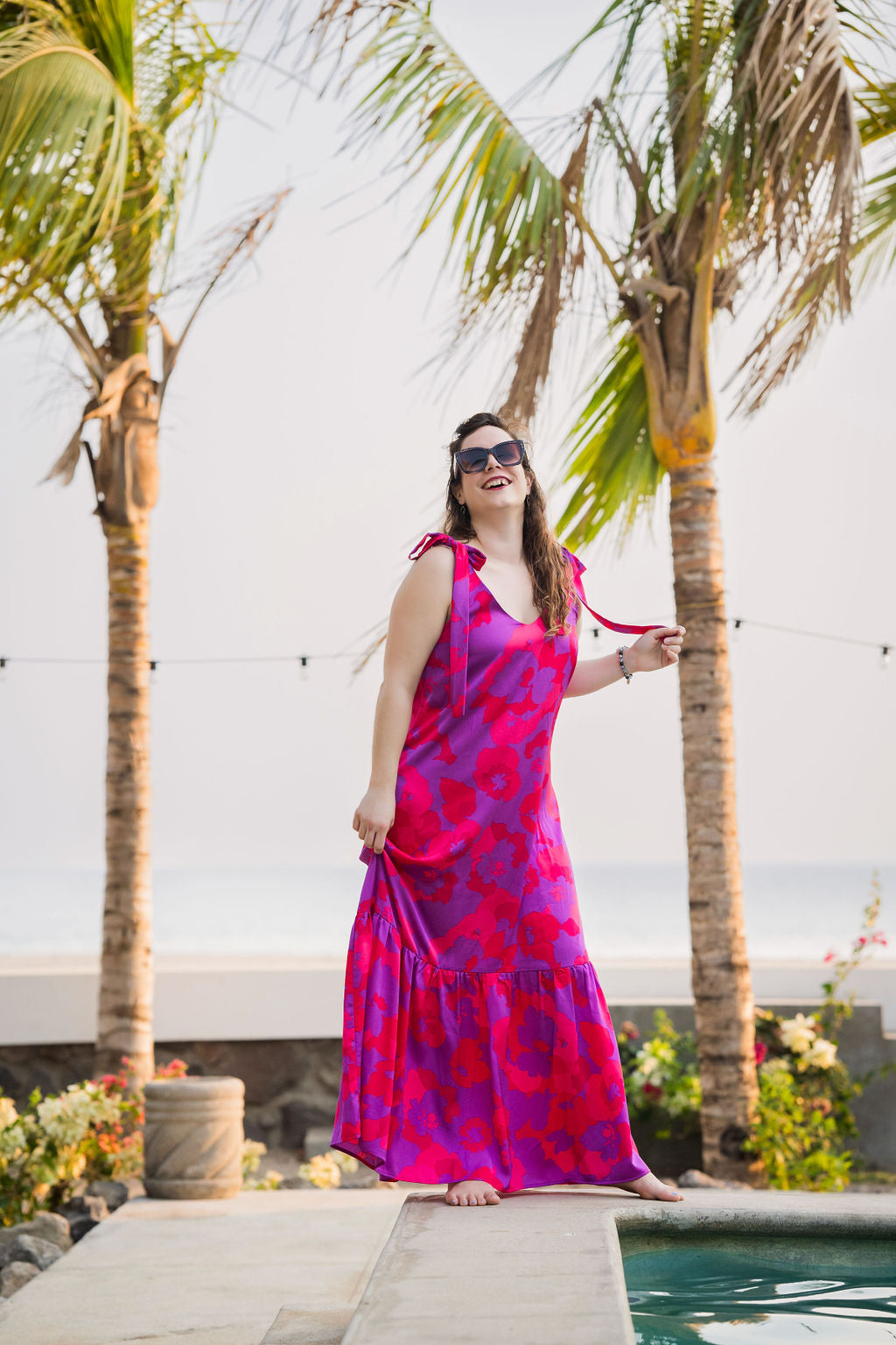 Robe d'été longue, bretelle ajustable | Coraline (Pinkmuchacha)