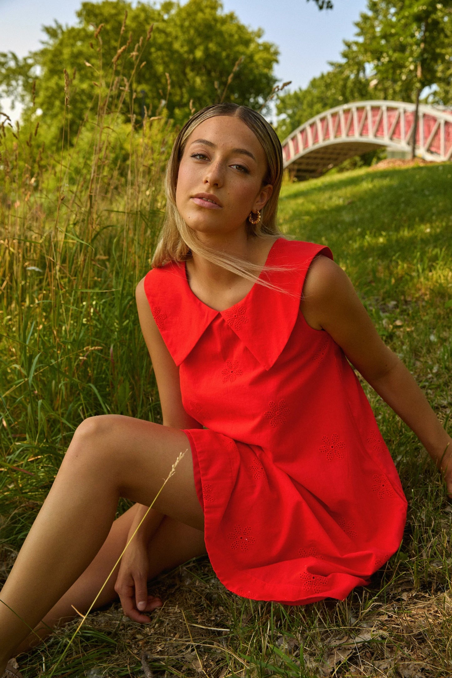 Robe évasée à col claudine | Clémence | Marigold