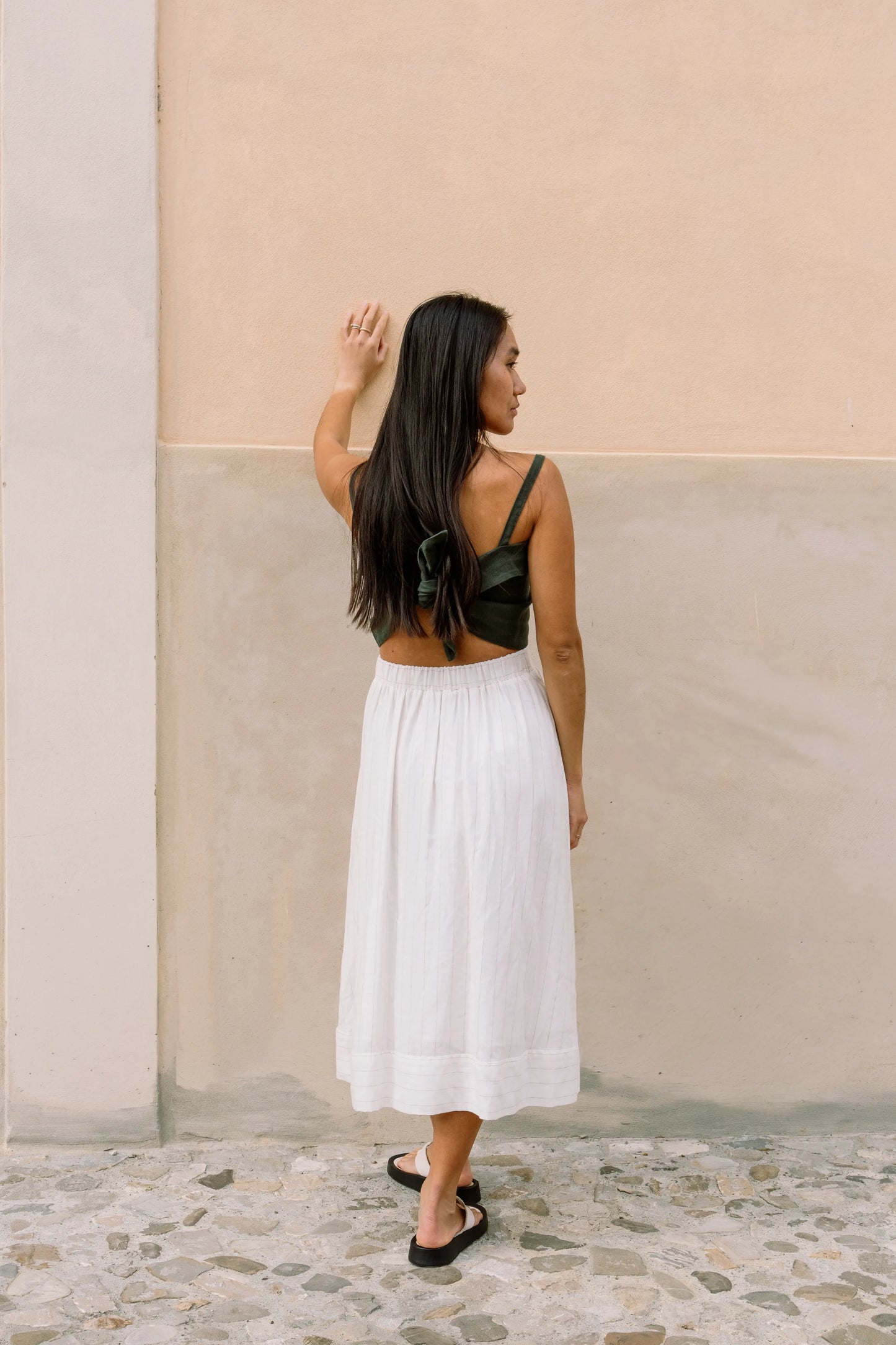 Jupe midi en lin | Talina | Marigold