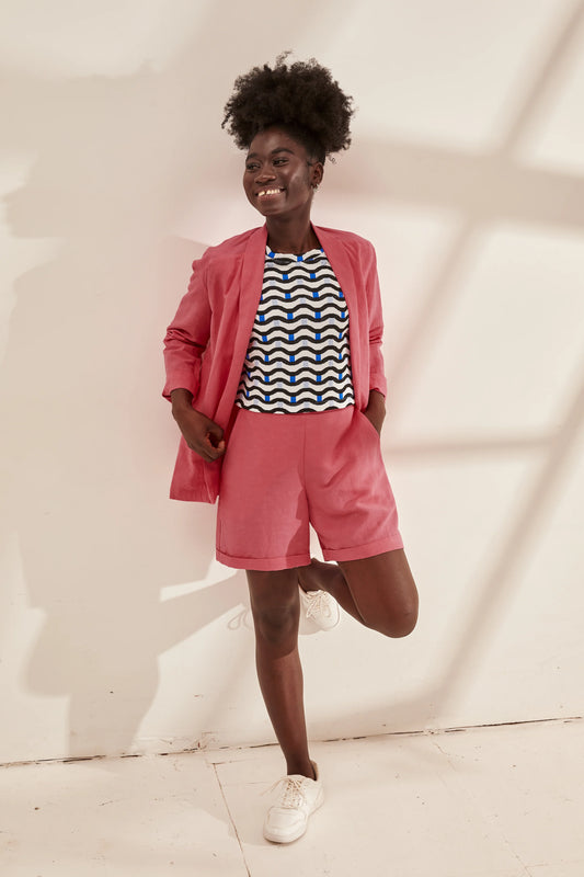 Veste tailleur d'été corail| Elle | Marigold