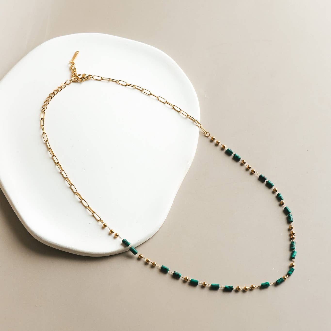 Collier en pierre naturelle de malachite | Garo | Horace