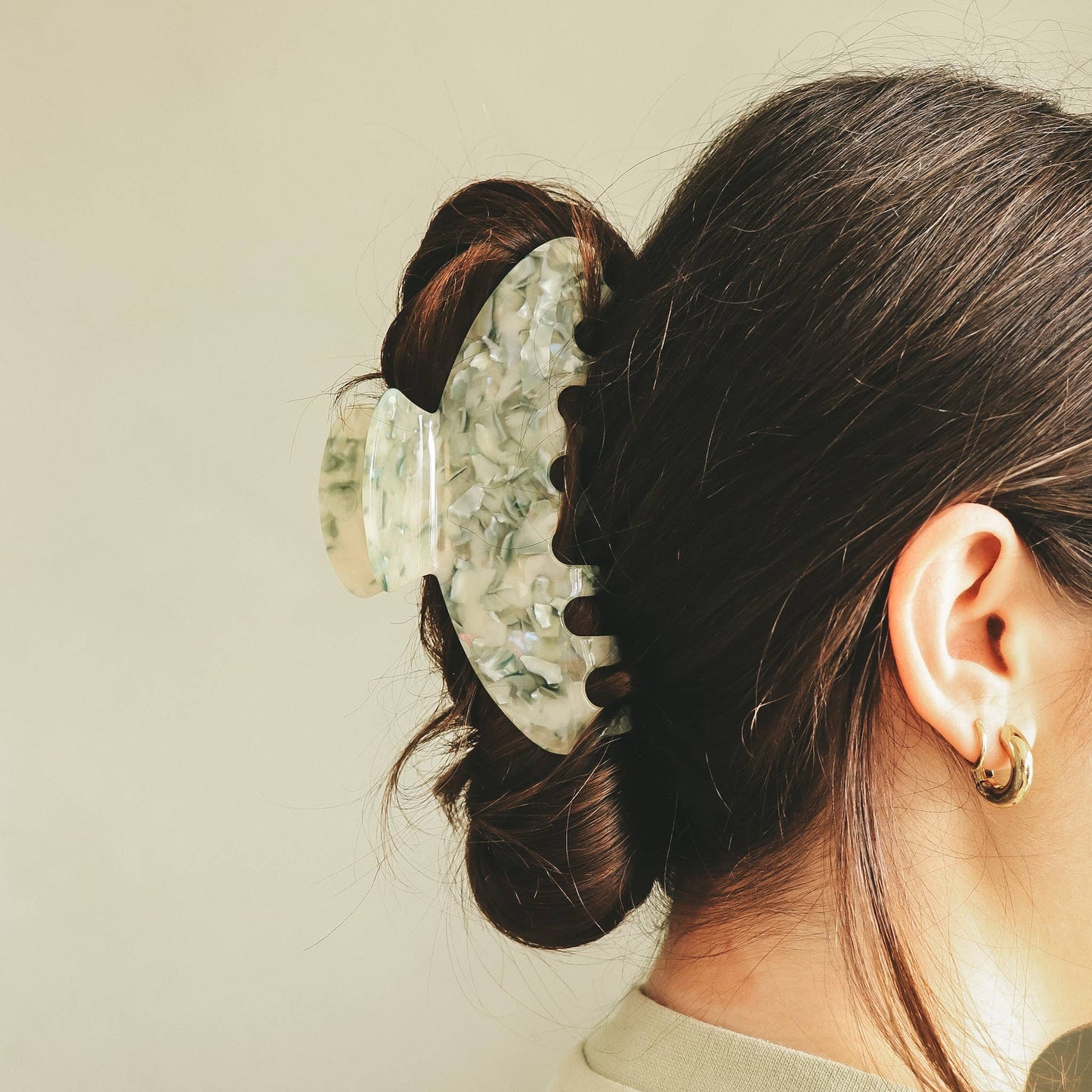 La pince à cheveux XL verte | Horace