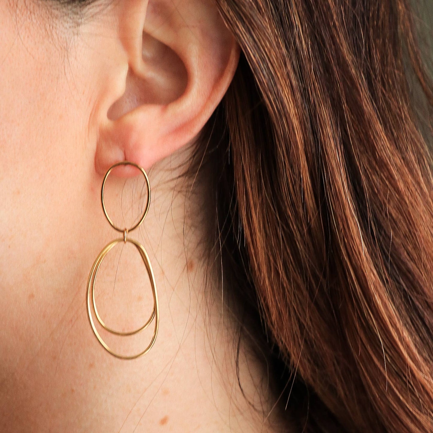 Boucles d'oreilles pendantes | Lungo en or | Horace