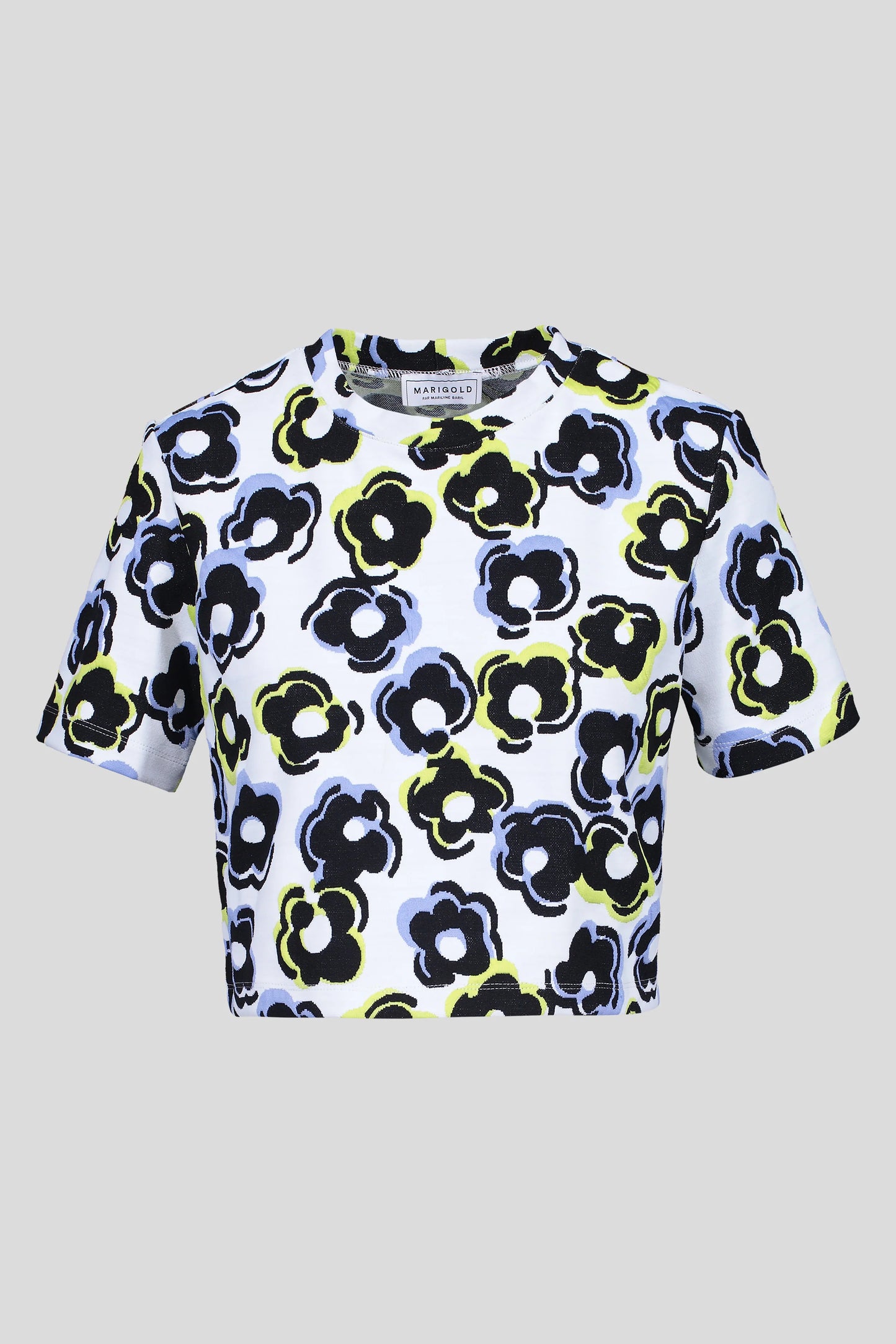 T-shirt col rond fleuri| Joe| Marigold