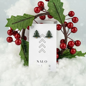 Boucles d'oreilles Sapin de Noël | Nalo Polymer