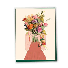 Carte Femme au Bouquet