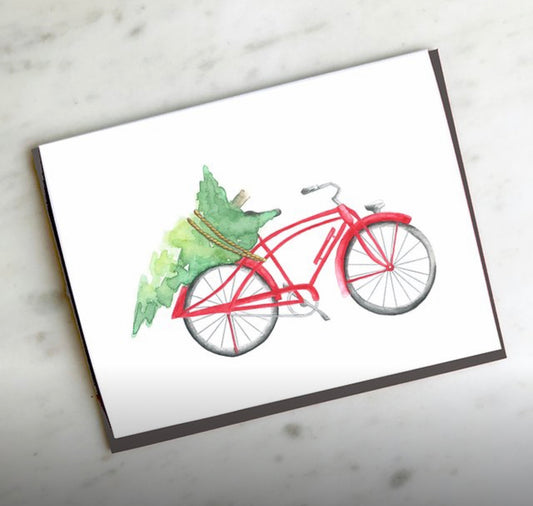 Carte Noël Bicyclette