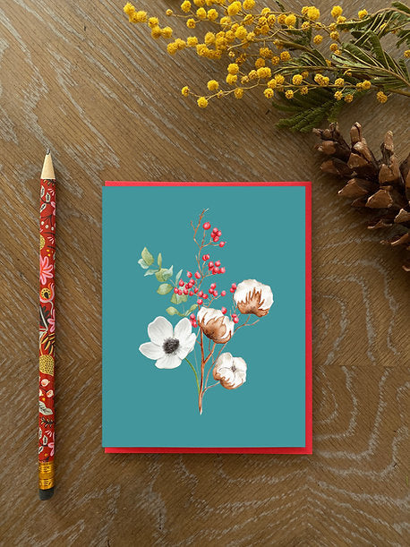 Carte Fleurs de Noël